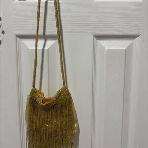 Vintage WOLBORG Gold Fringe Evening Bag. Japan